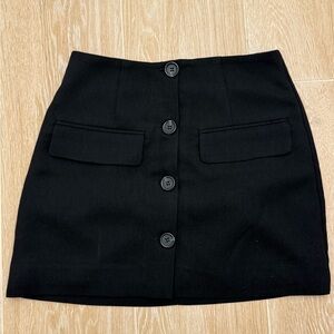 Forever 21 Black Button-Front Mini Skirt